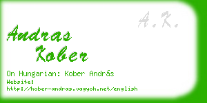andras kober business card